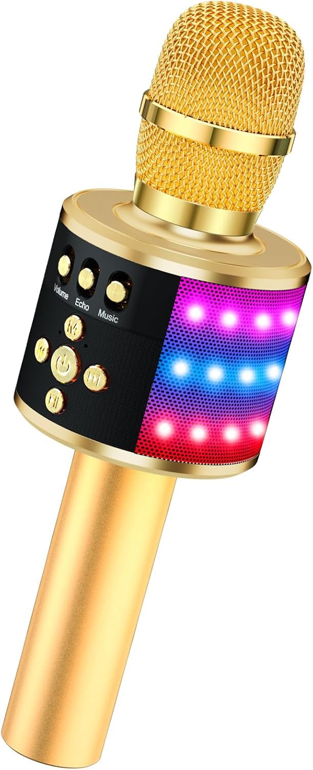 Verkstar カラオケマイク Bluetooth LED付き